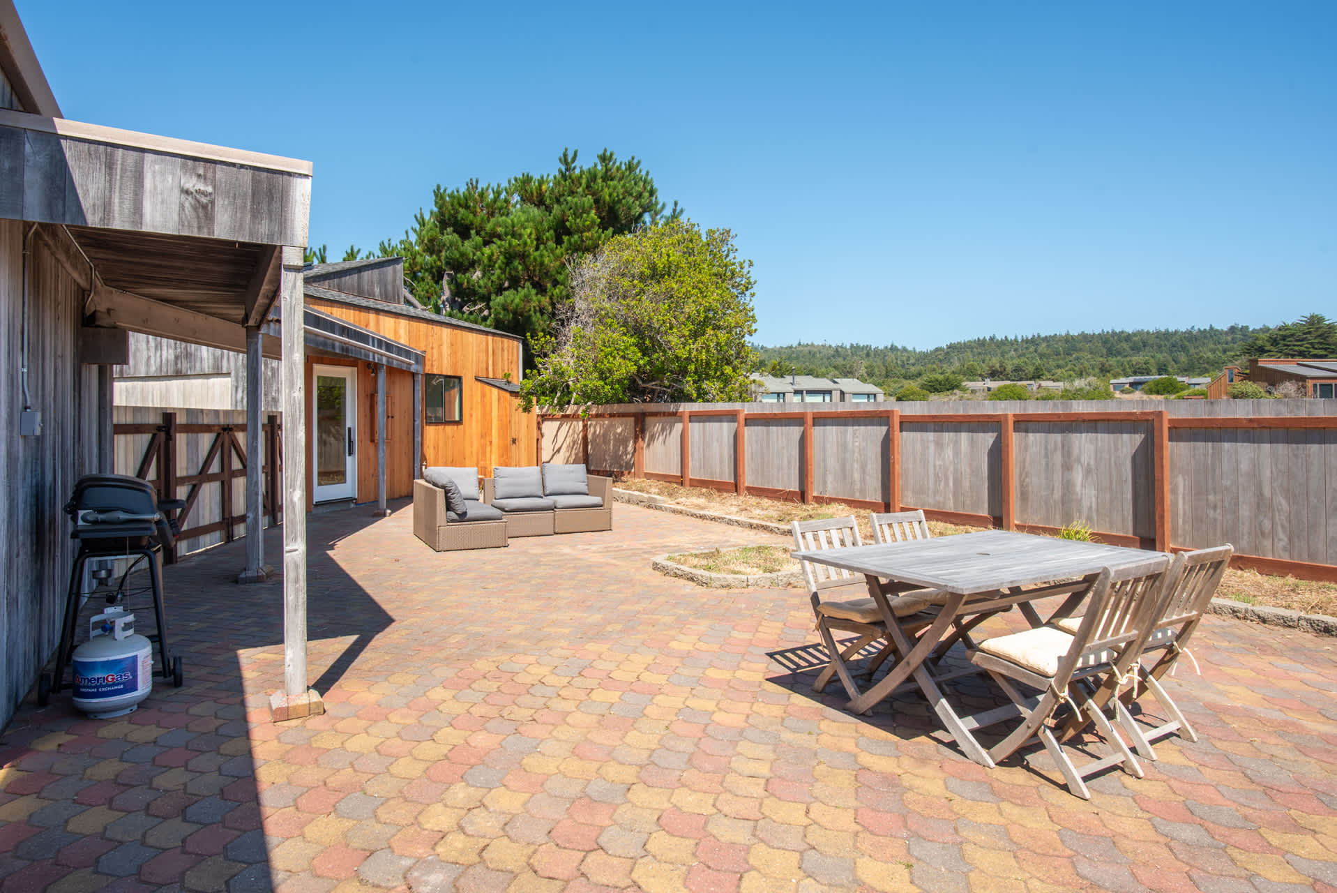 Soak up the sun on the spacious fenced in patio