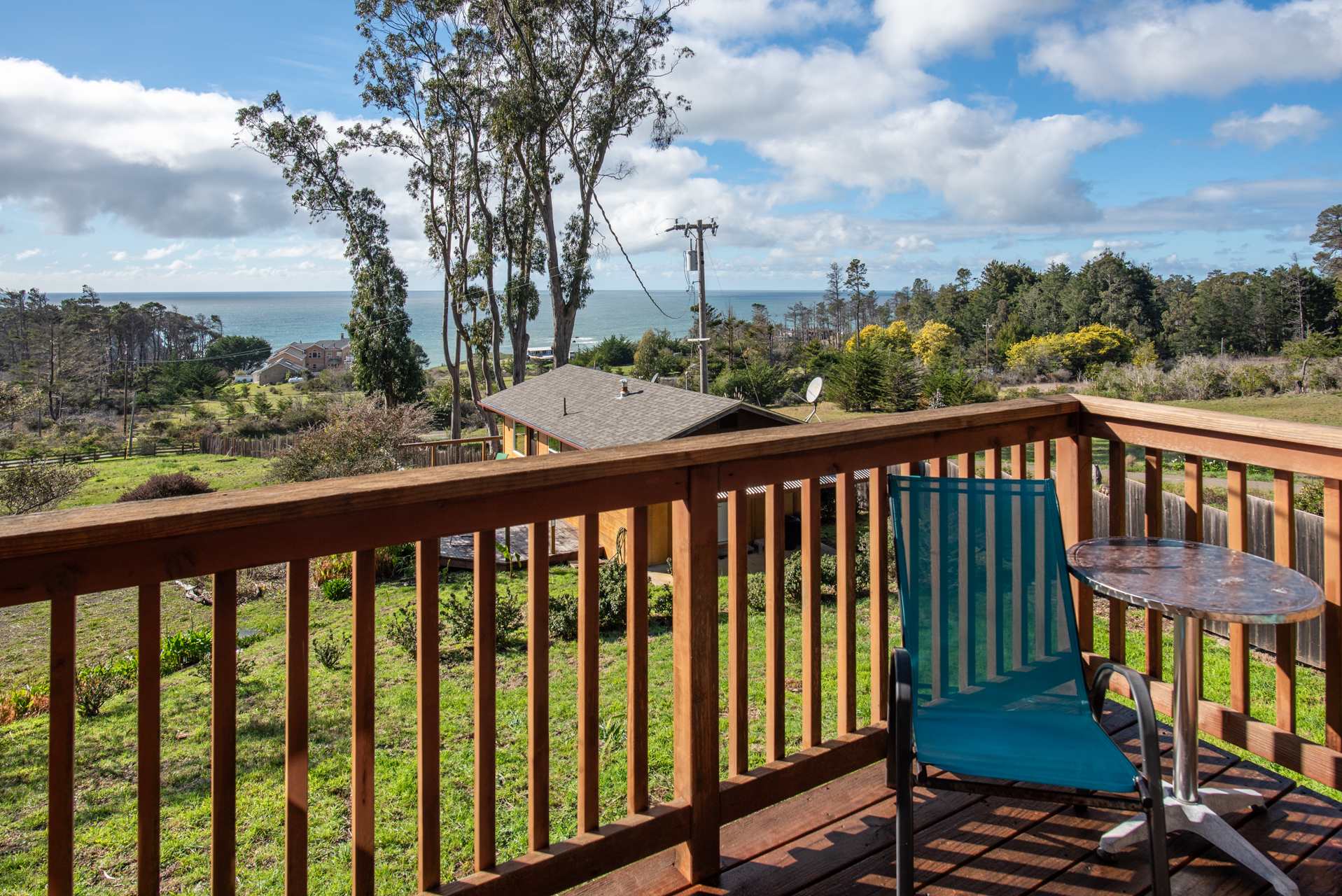 Enjoy partial ocean views from the deck 