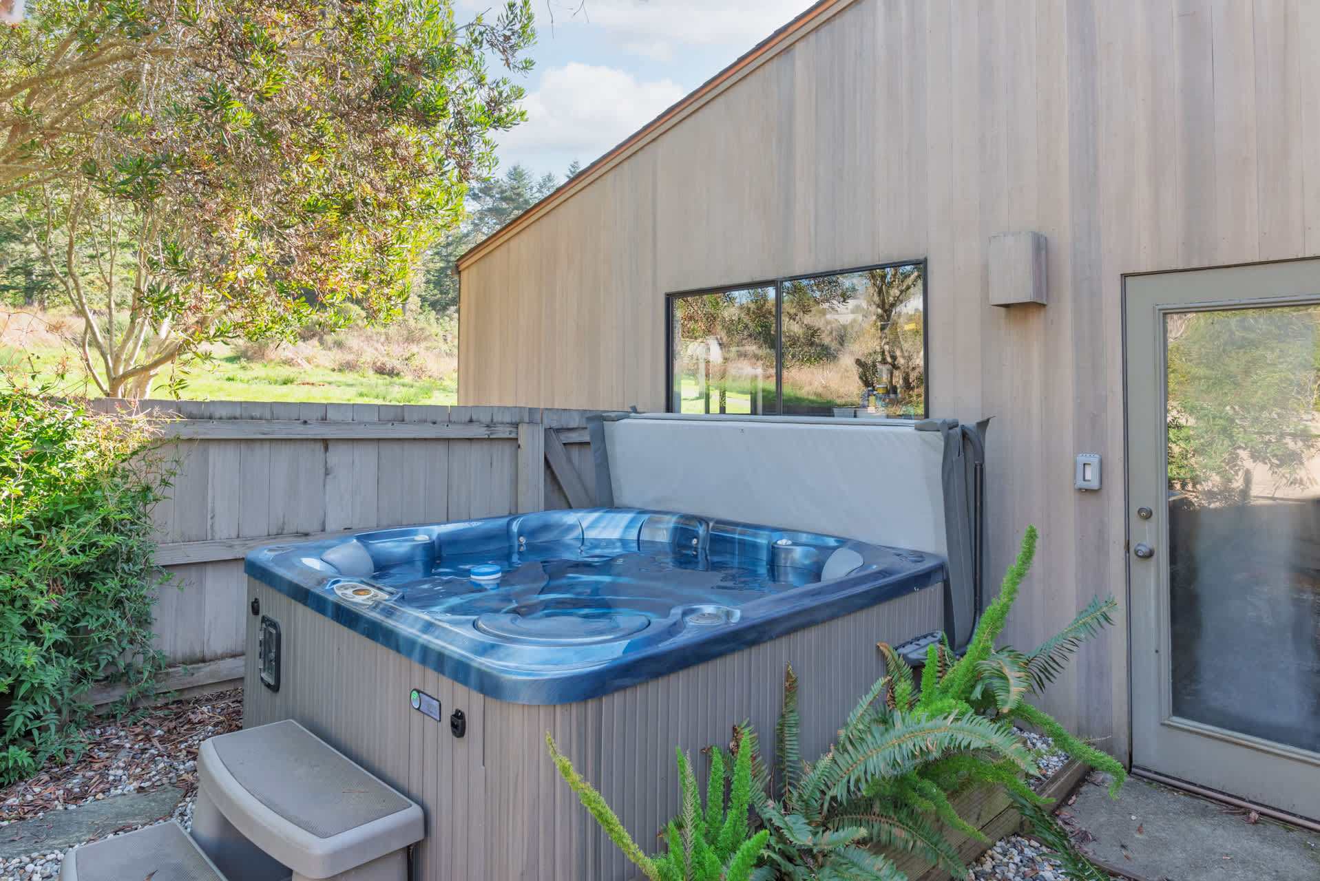 Soak your troubles away in the private hot tub