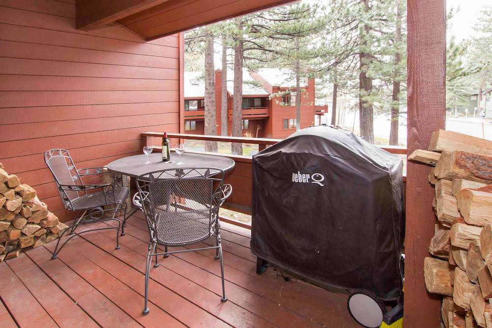 Gas BBQ grill on balcony