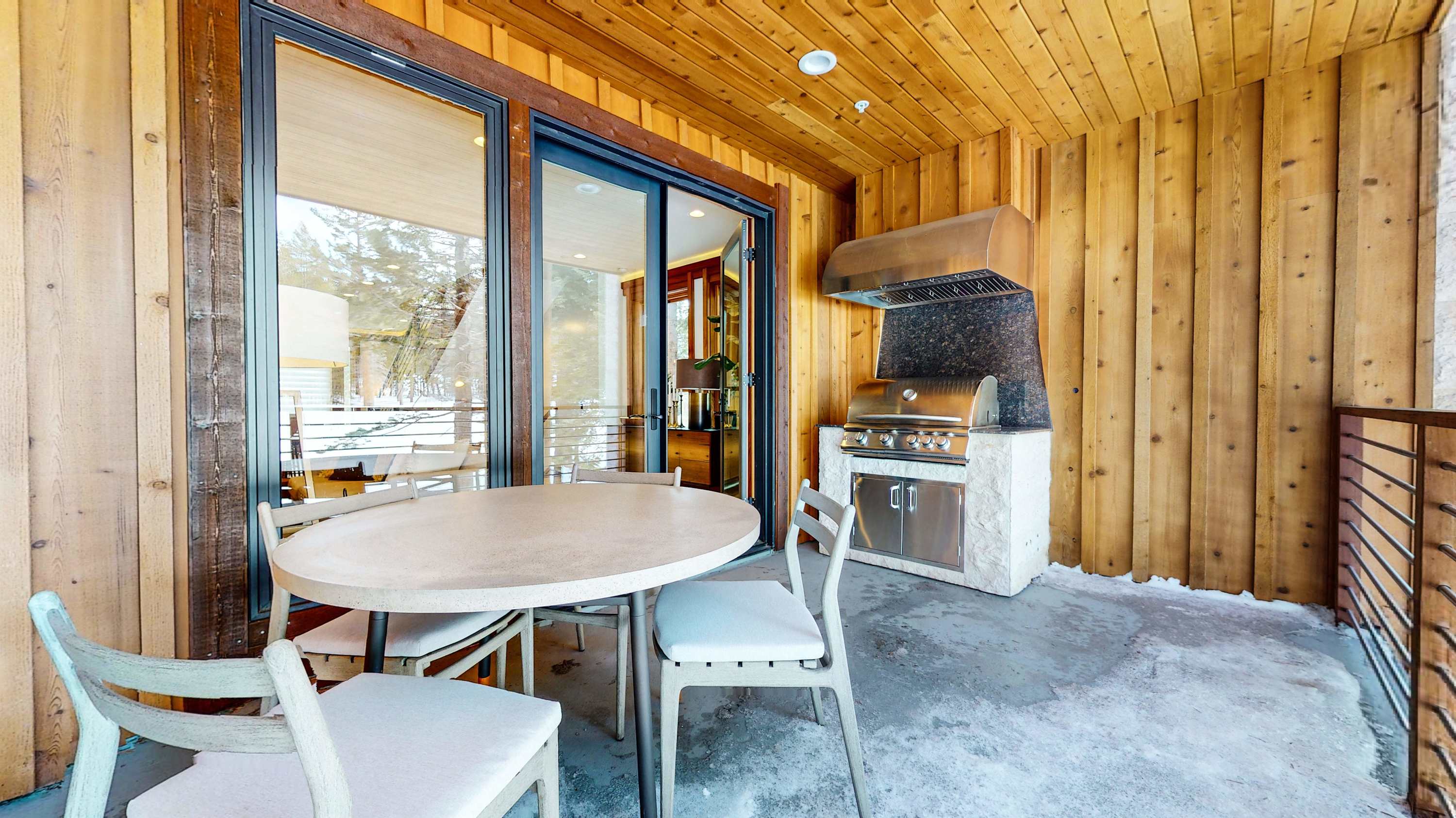 Indulge in grilling delights on the built-in BBQ