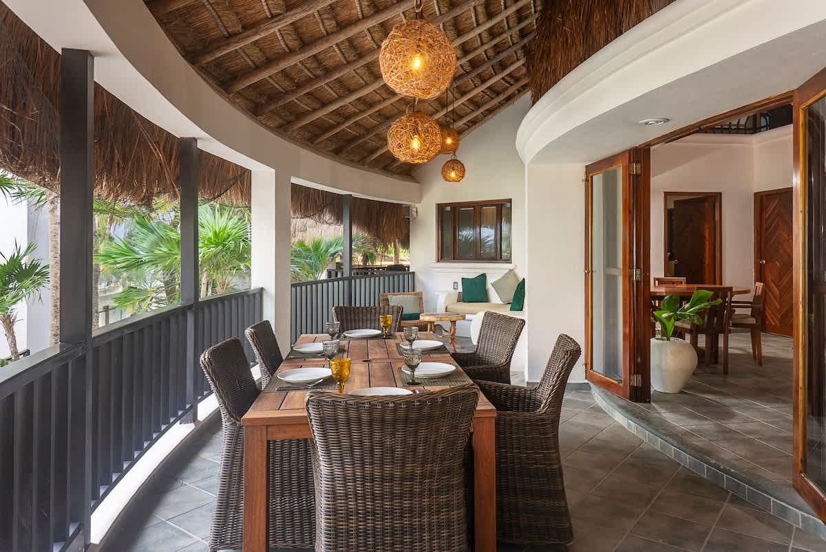 
Lovely dining area on the terrace with a ocean view