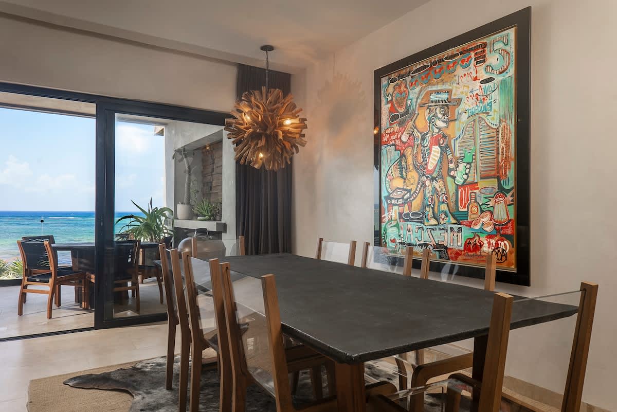 Spacious dining area with stunning ocean views