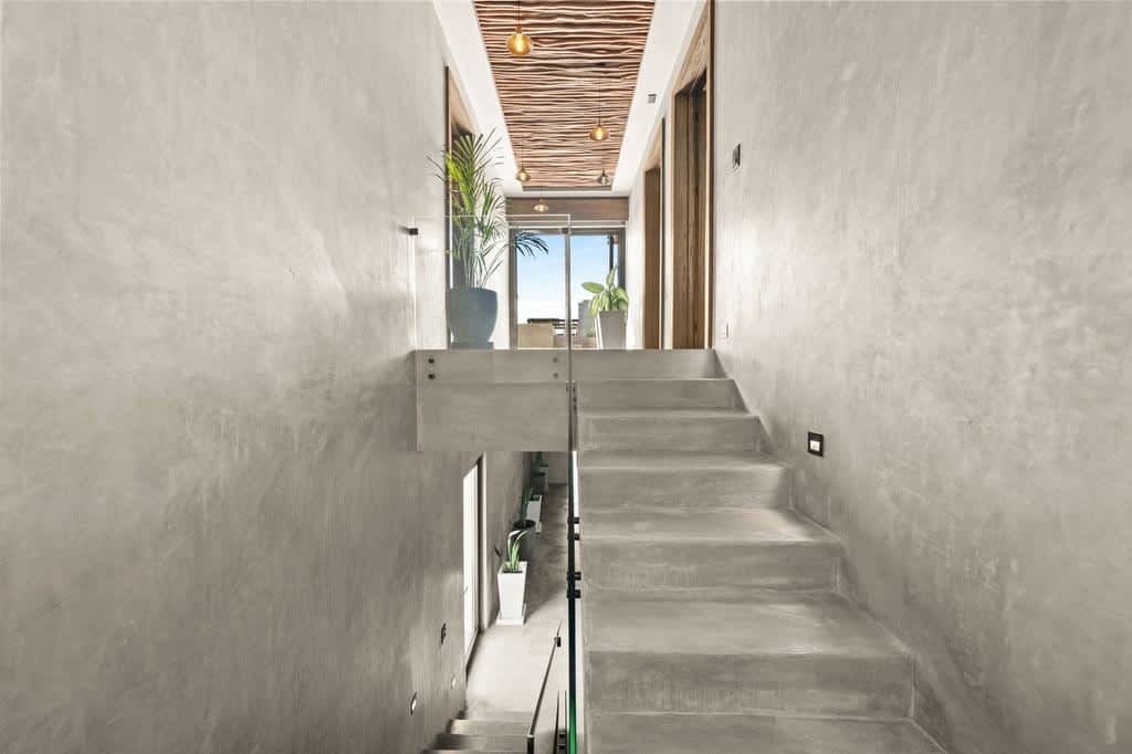 Staircase leading to the third floor.