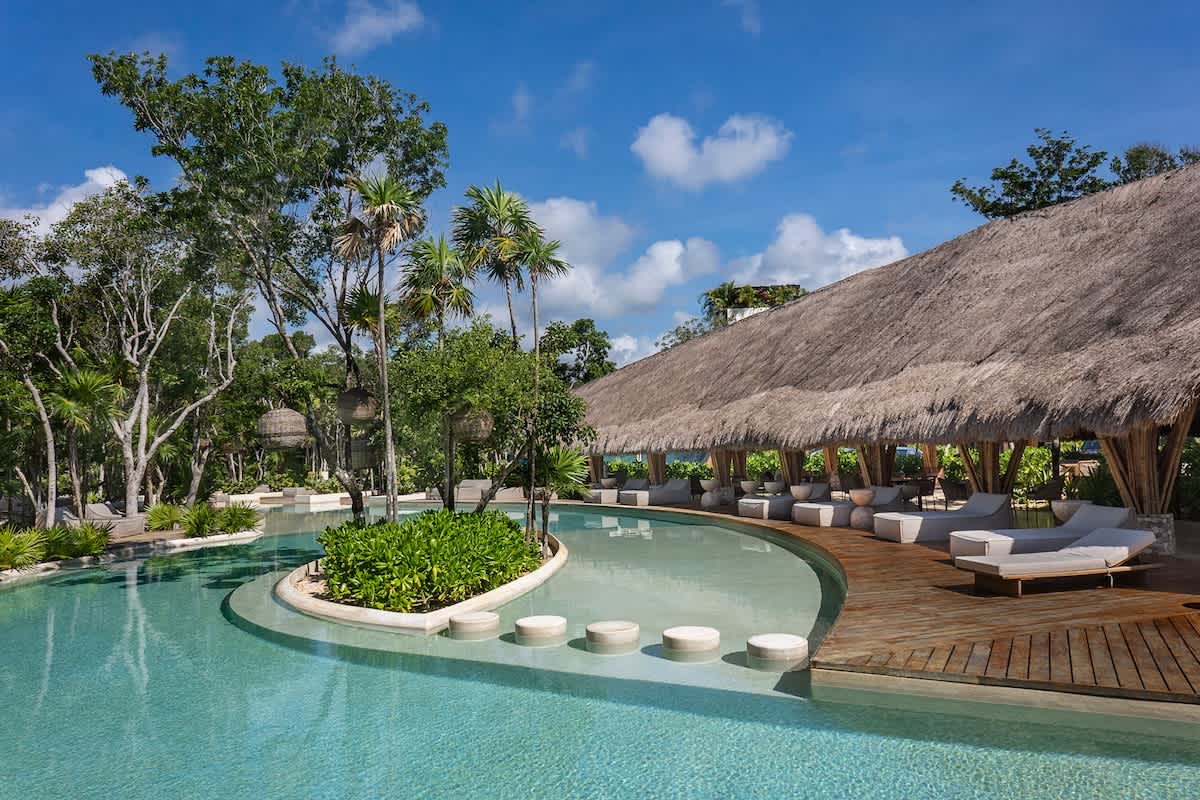 Shared pool amenities within the gated community

