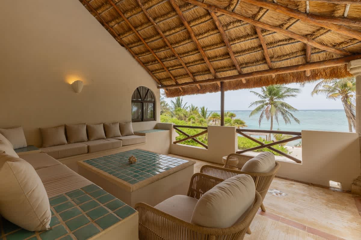 Private terrace with stunning ocean views, ideal for gathering with family and friends.