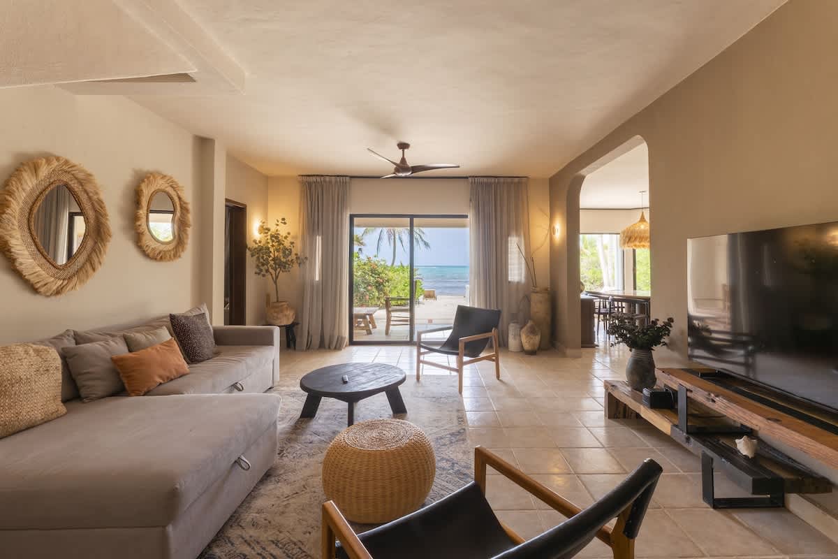 Beautiful living room with an ocean view