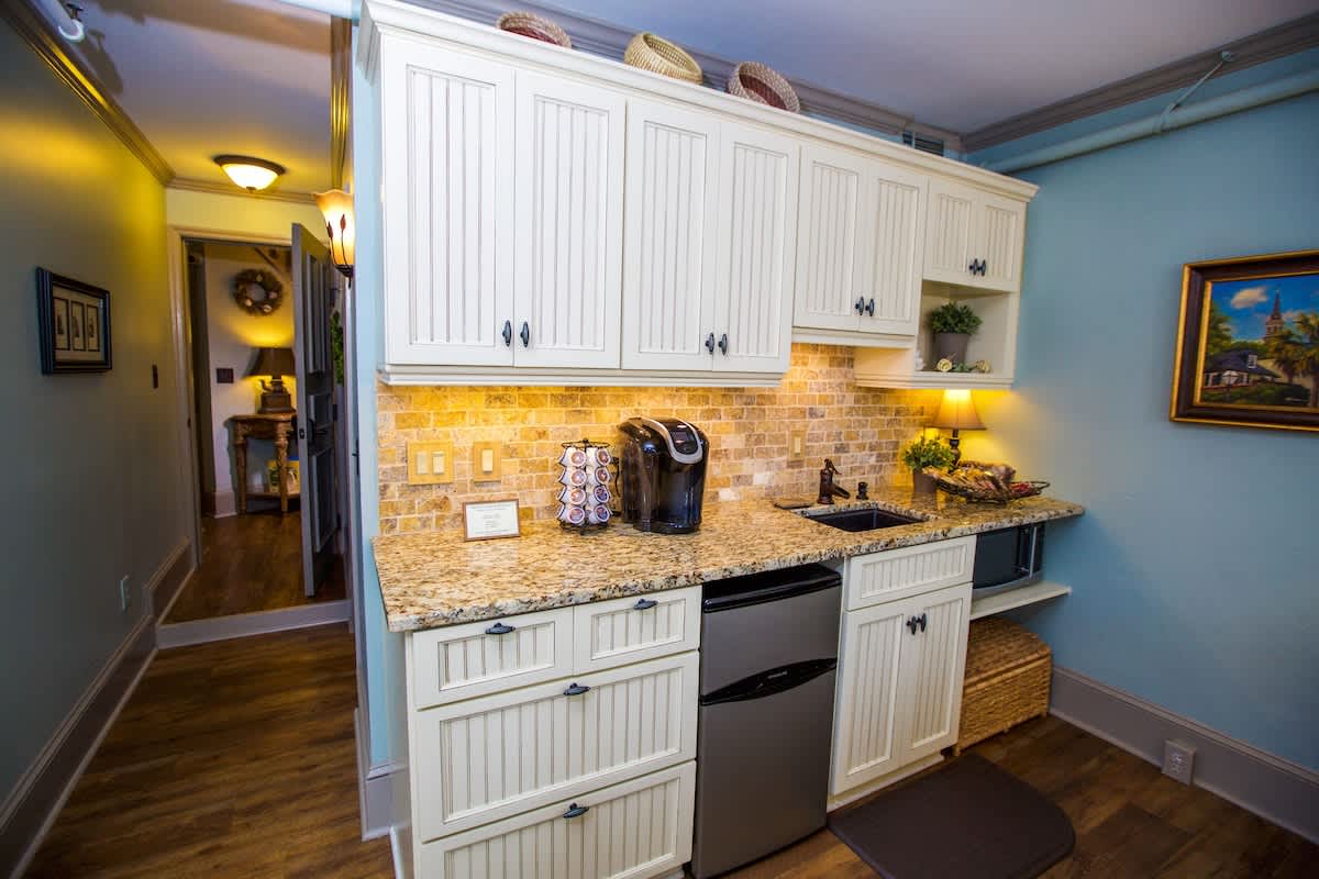 2nd Floor Studio with custom built Kitchenette. The Entry to the Studio is to the Left,  leading to the Foyer
