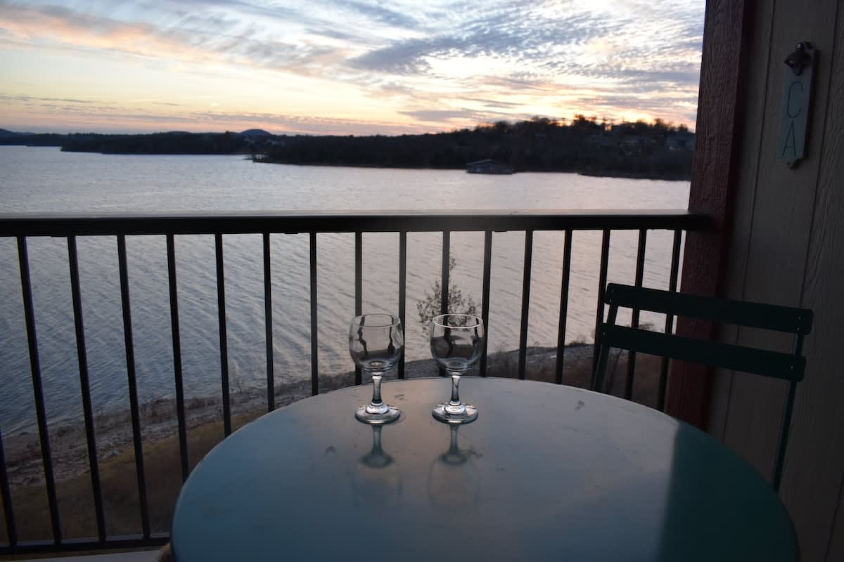 Breathtaking Table Rock Lake Sunsets. Enjoy your coffee (Bunn Coffee maker provided) in the AM or a relaxing glass of wine in the PM with this stunning view!