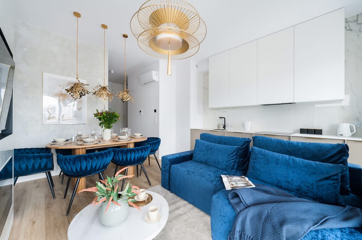 Unique interiors in a modern seaside marina