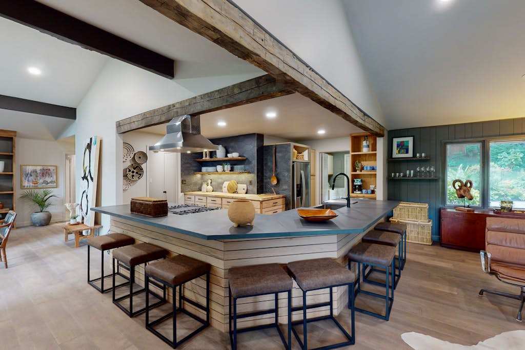 The Treehouse a rustic-modern retreat in Pisgah Forest, professionally decorated