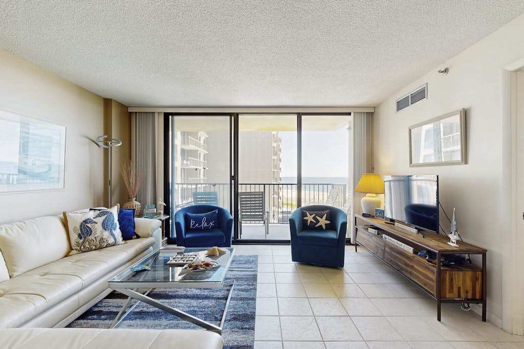 Sea Colony Ocean 5th floor oceanfront condo with tennis court & basketball court