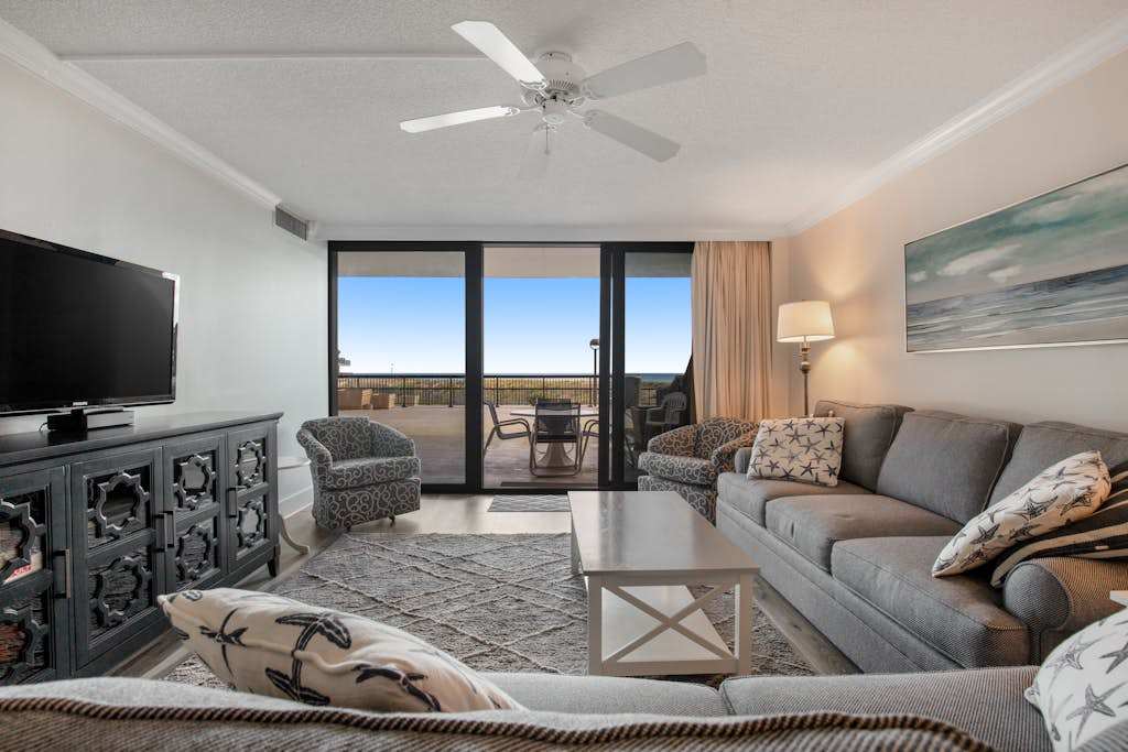 Sea Colony oceanfront 1st floor condo with pool basketball court & elevator