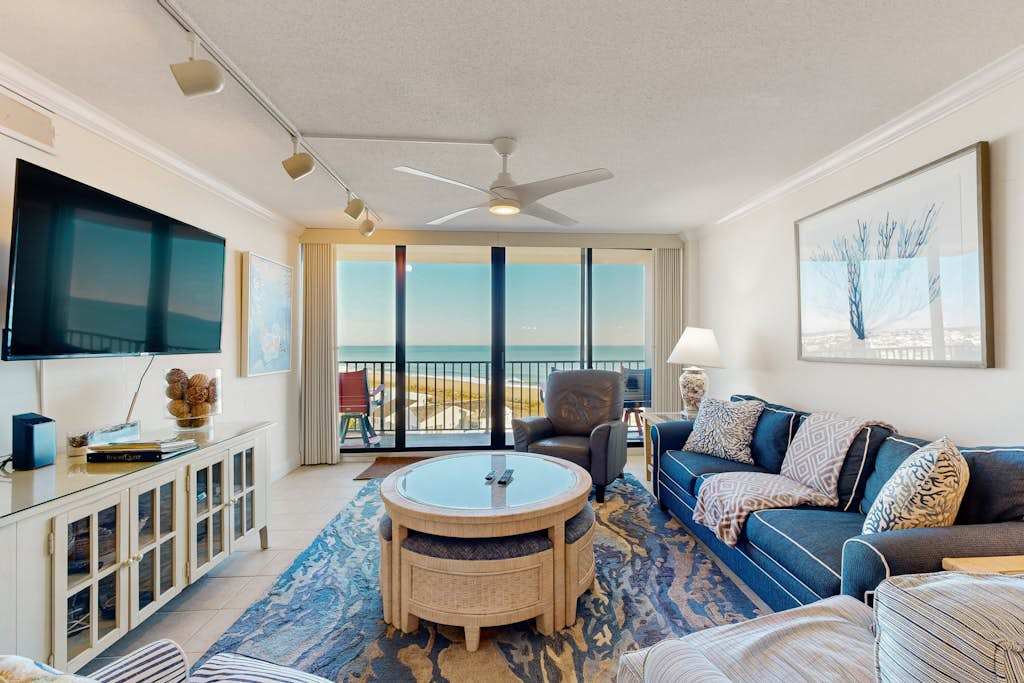 Renovated oceanfront Sea Colony 7th floor condo with balcony & basketball court