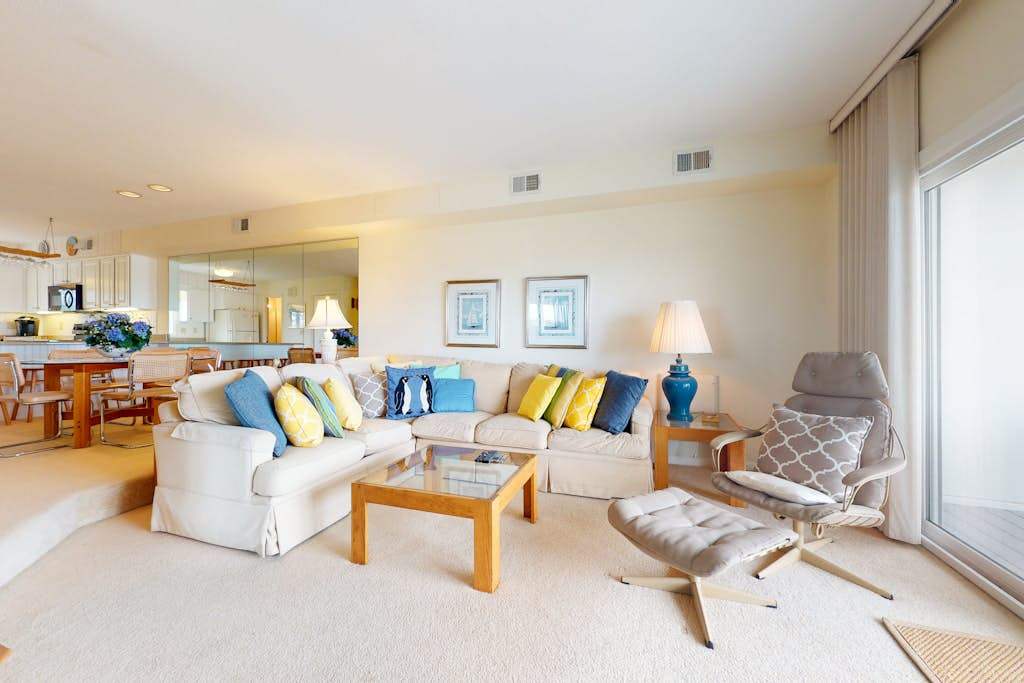 Seaside Villas oceanfront townhome with 2 balconies beach access & sunrise view