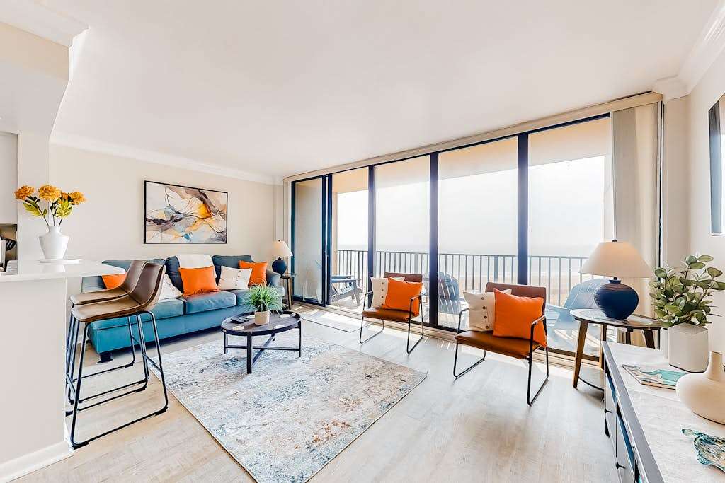Enjoy views resort amenities & a spacious condo for perfect beach retreat
