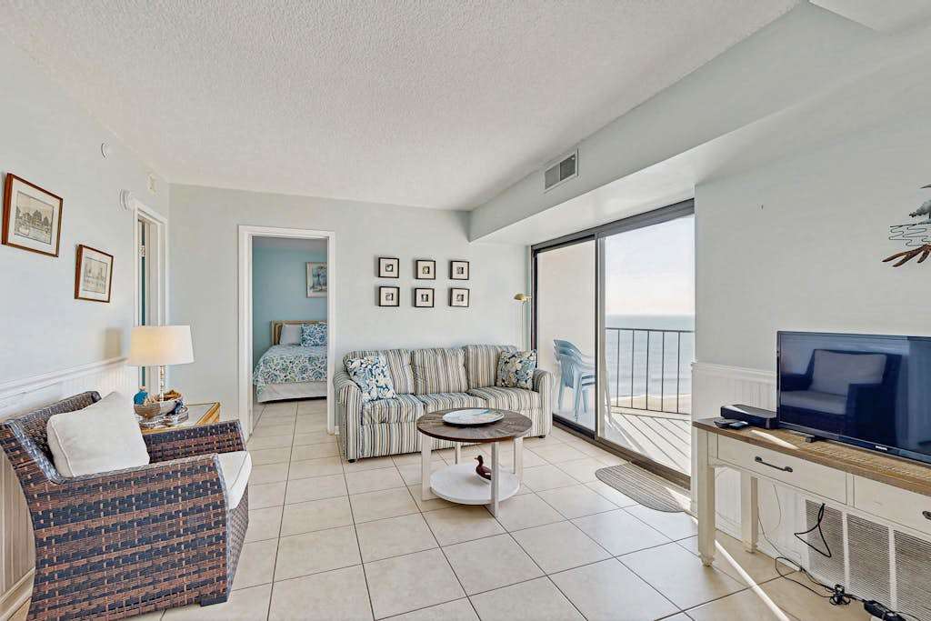 Condo with beautiful ocean and bay views, central AC, and pool access