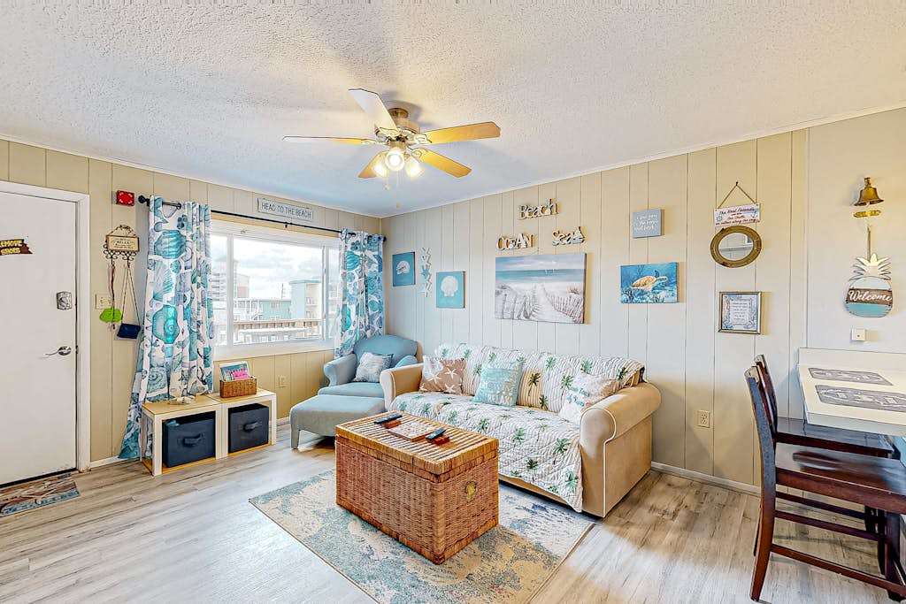 Third-Floor Ocean View Condo with Private Balcony, Beach Access, Free WiFi, AC