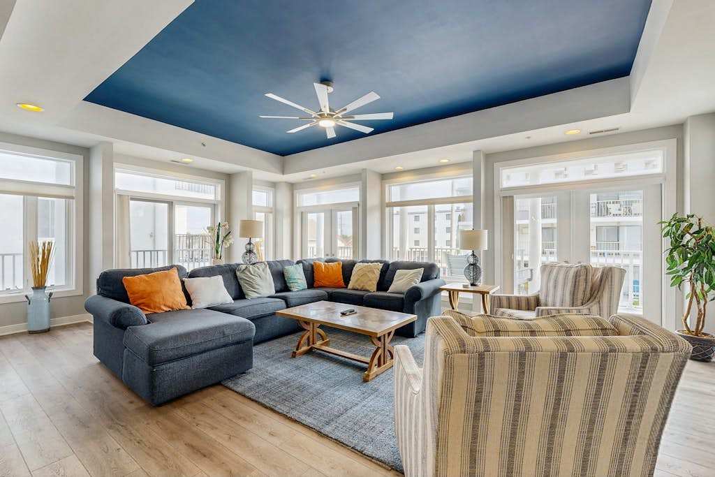 Bright, Modern Beach Home Steps From Water with Ocean Views, Central AC, WiFi, washer & dryer