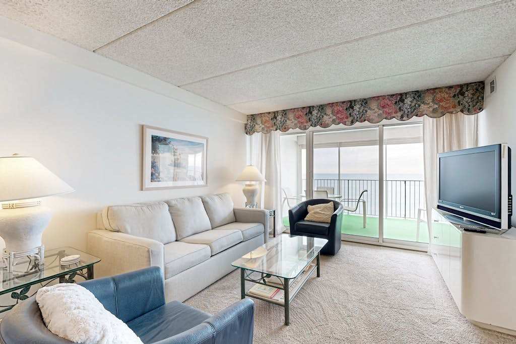 Beachfront condo with indoor pool, new fitness center, ocean & beach views