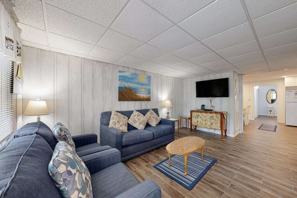 Newly remodeled, ocean block condo with balcony, central AC & washer & dryer