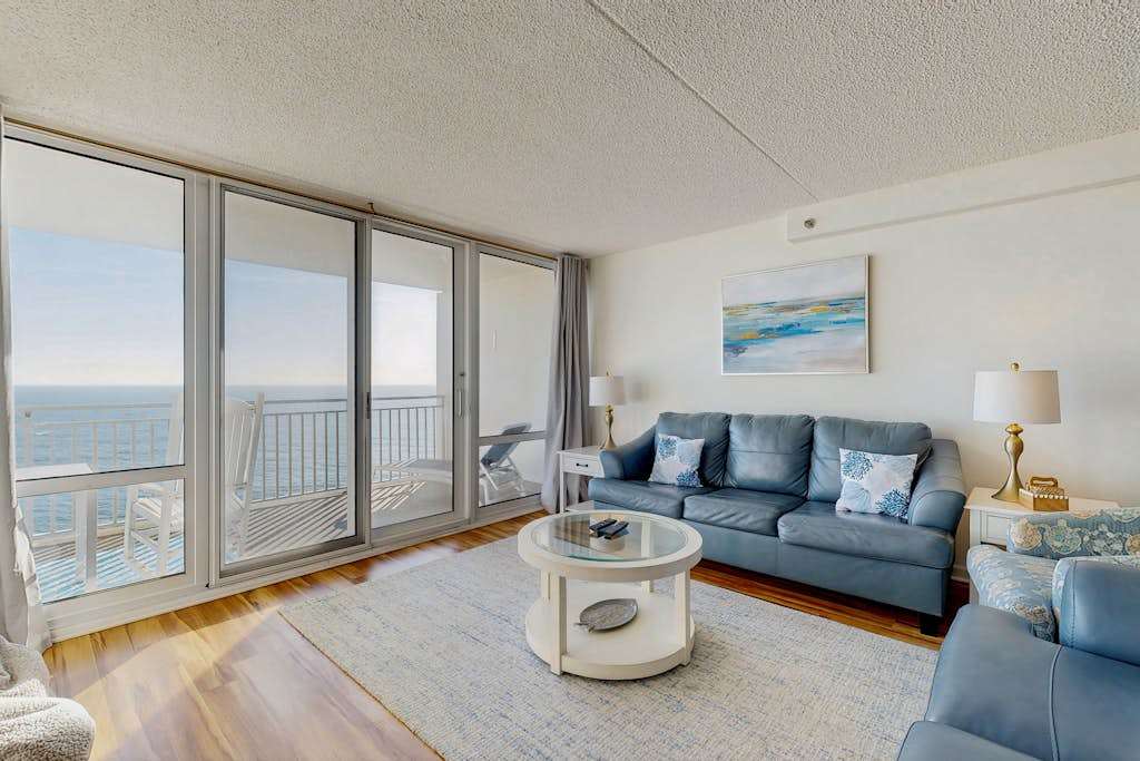 Oceanfront condo with pool, hot tub, fitness room, sauna, deck, & ocean view