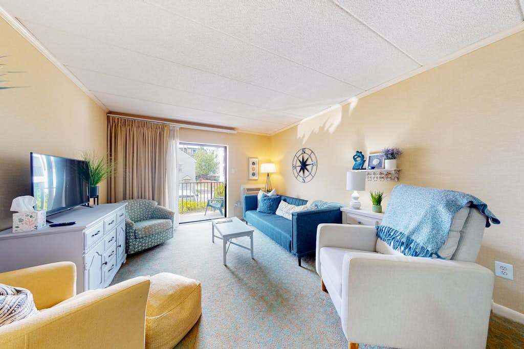 Ocean block condo in Ocean City with balcony & steps to the beach