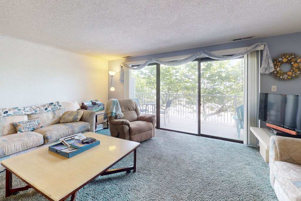 Oceanblock retreat with indoor pool access, large balcony, washer, dryer & AC