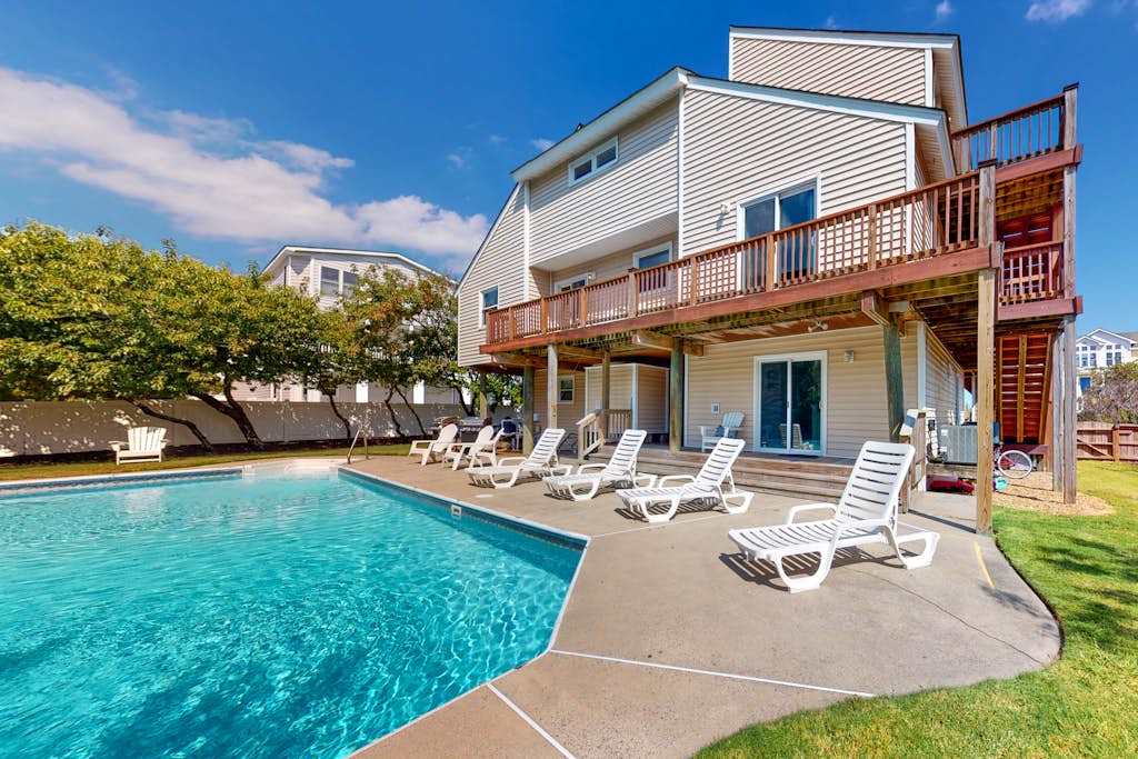 Dog Friendly, Ocean View Beach Retreat with Private Outdoor Pool, Decks & AC