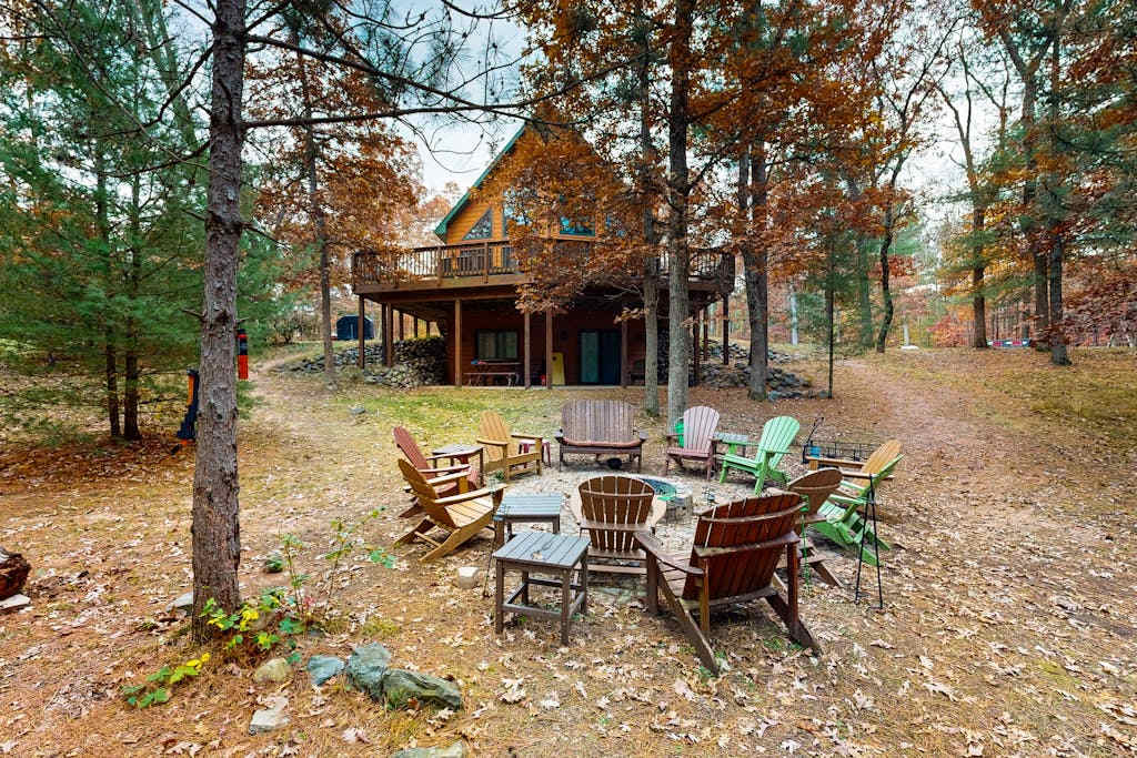 Gorgeous home with shared dock and lake access - spacious deck and firepit