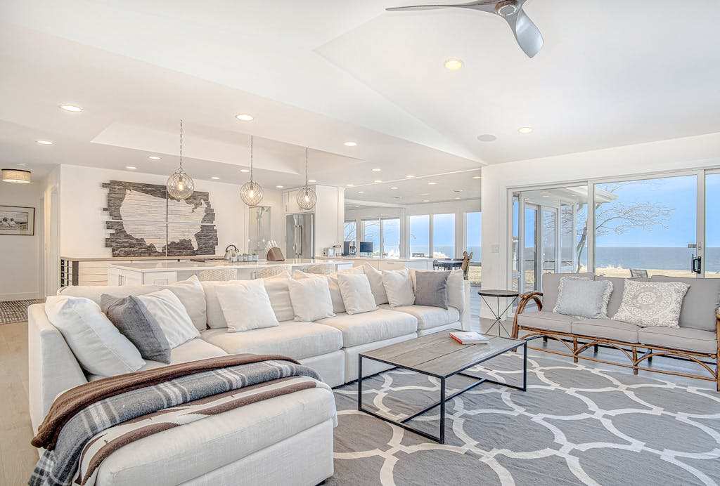 Luxury Lakefront Home with Private Hot Tub, Large Yard, Association Beach & WiFi