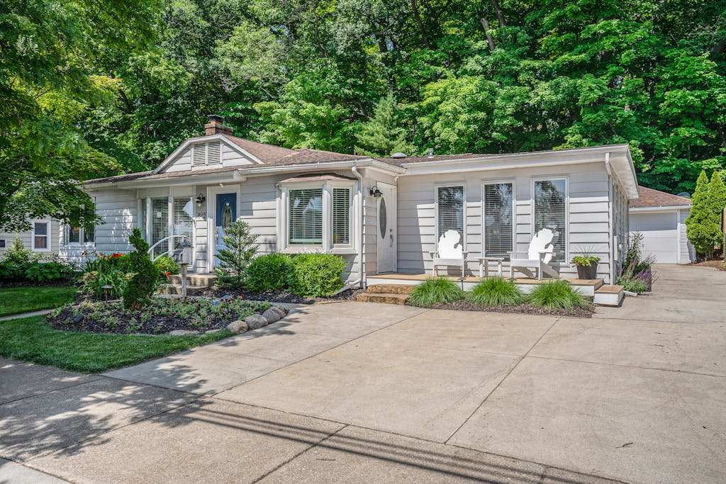 Fantastic Retreat Near the Lake with a Spacious Deck, Firepit, & Private Hot Tub