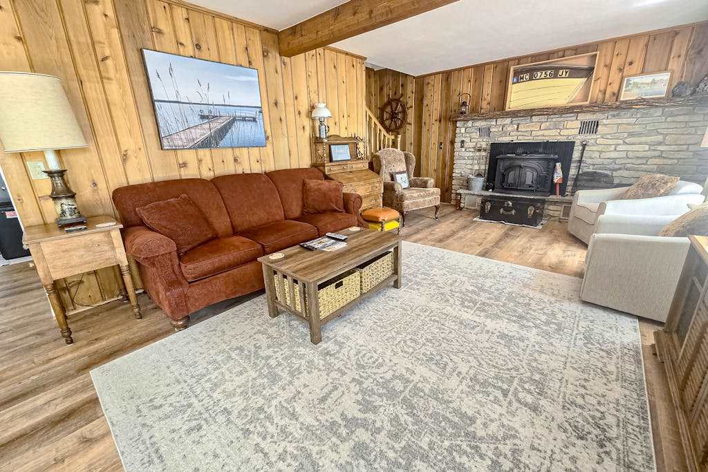 Incredible lakefront house with cottages, dock, fire pit, decks, & amazing views