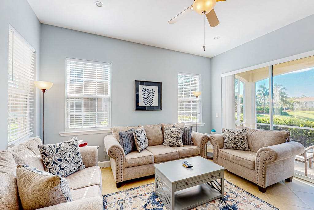 Water view condo with screened patio pool central AC & private washer & dryer