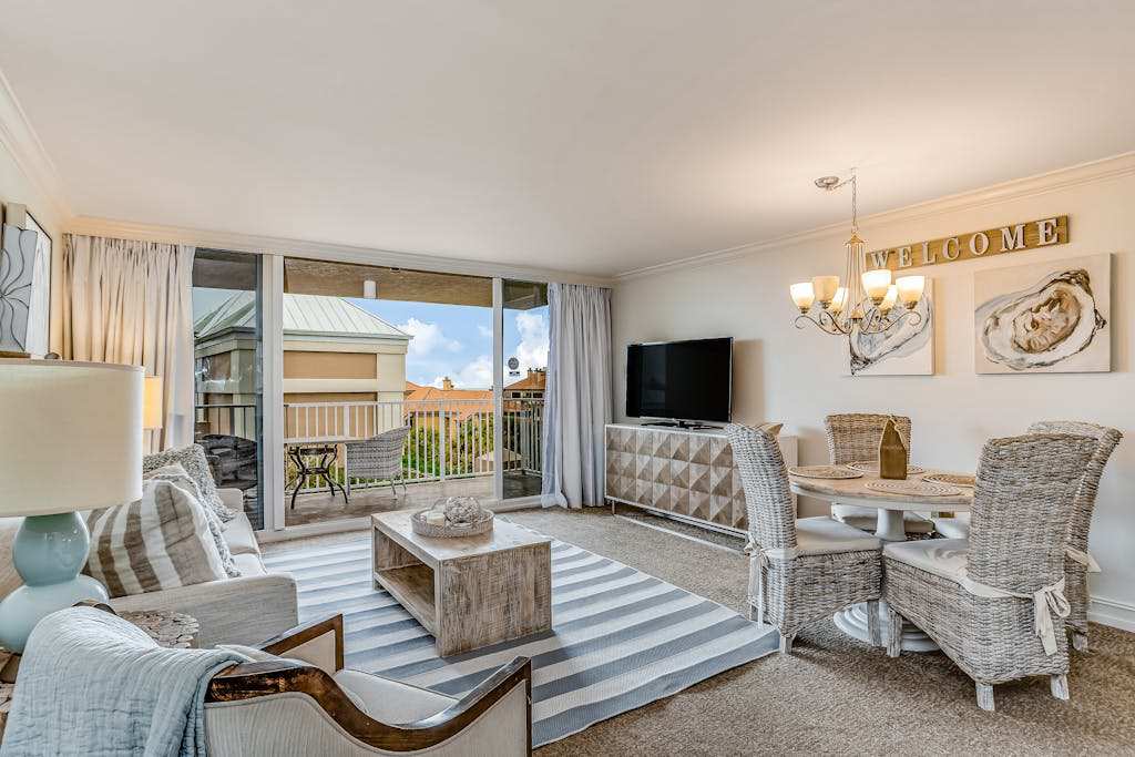 Gulf front condo with a pool a hot tub central AC & on site restaurants
