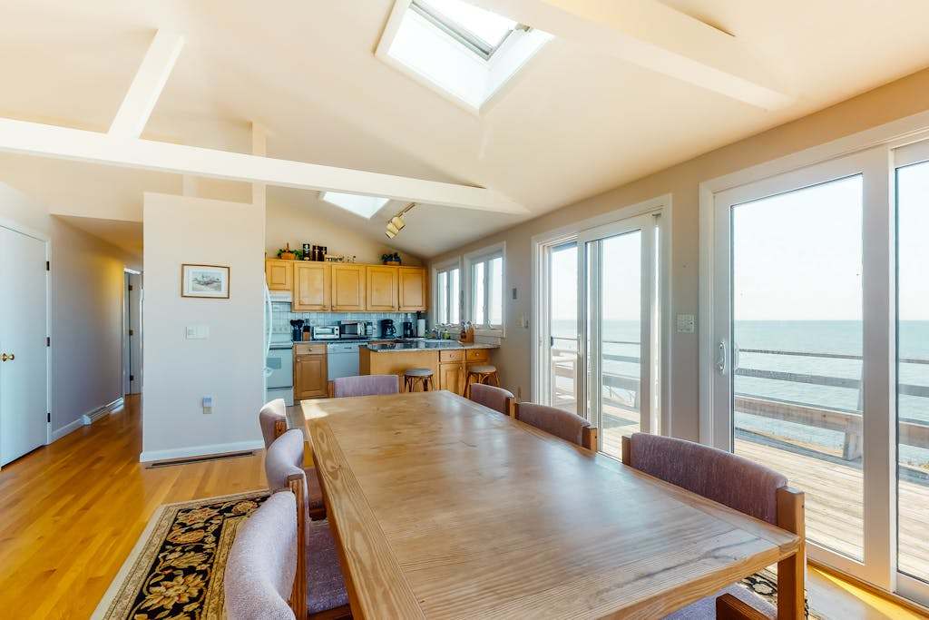 Oceanfront home with great views, deck, grill & beach access - dog-friendly