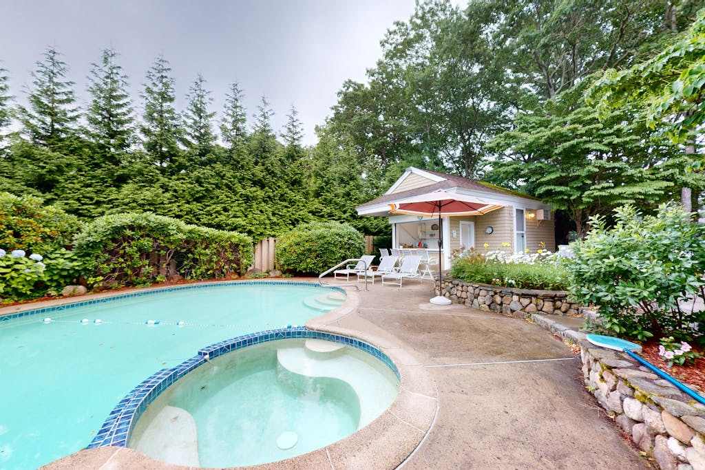 Private pool close to beach with cabana, grill, AC, patio, dog-friendly