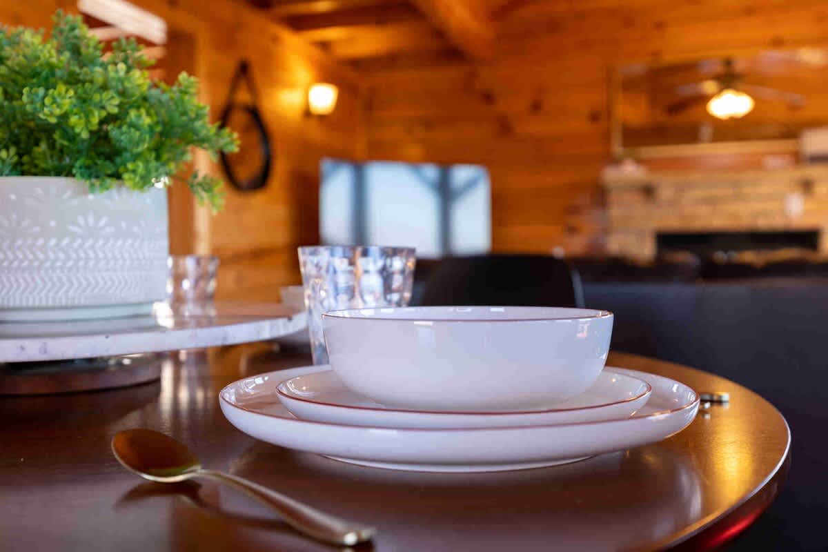 Gather around the spacious dining table for family meals and memorable moments.