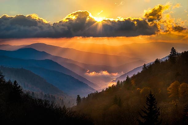 Enjoy some great scenery and fantastic drives through the mountains during the fall! Note, this is not a picture of the view from the house but in the Smoky Mountains
