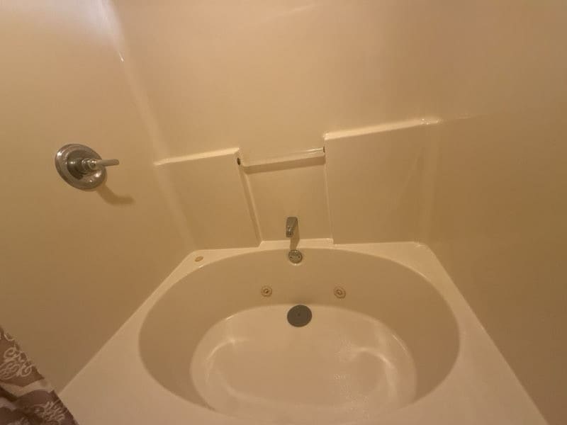 Unwind after a day of adventure with a relaxing soak in the deep tub.