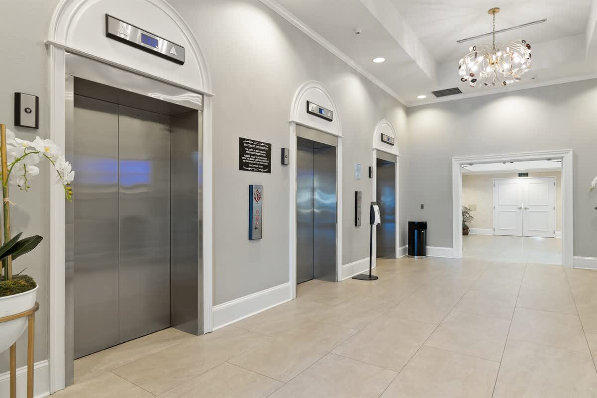 - Modern lobby with elevators and elegant lighting fixtures   - Convenient access to your Myrtle Beach condo rental   - Stylish space adds comfort and ease for every guest