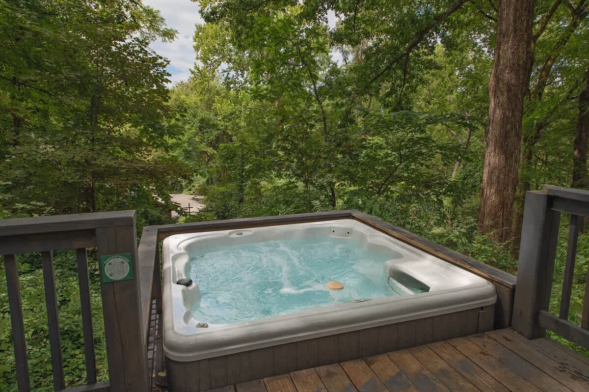 Private hot tub and back deck