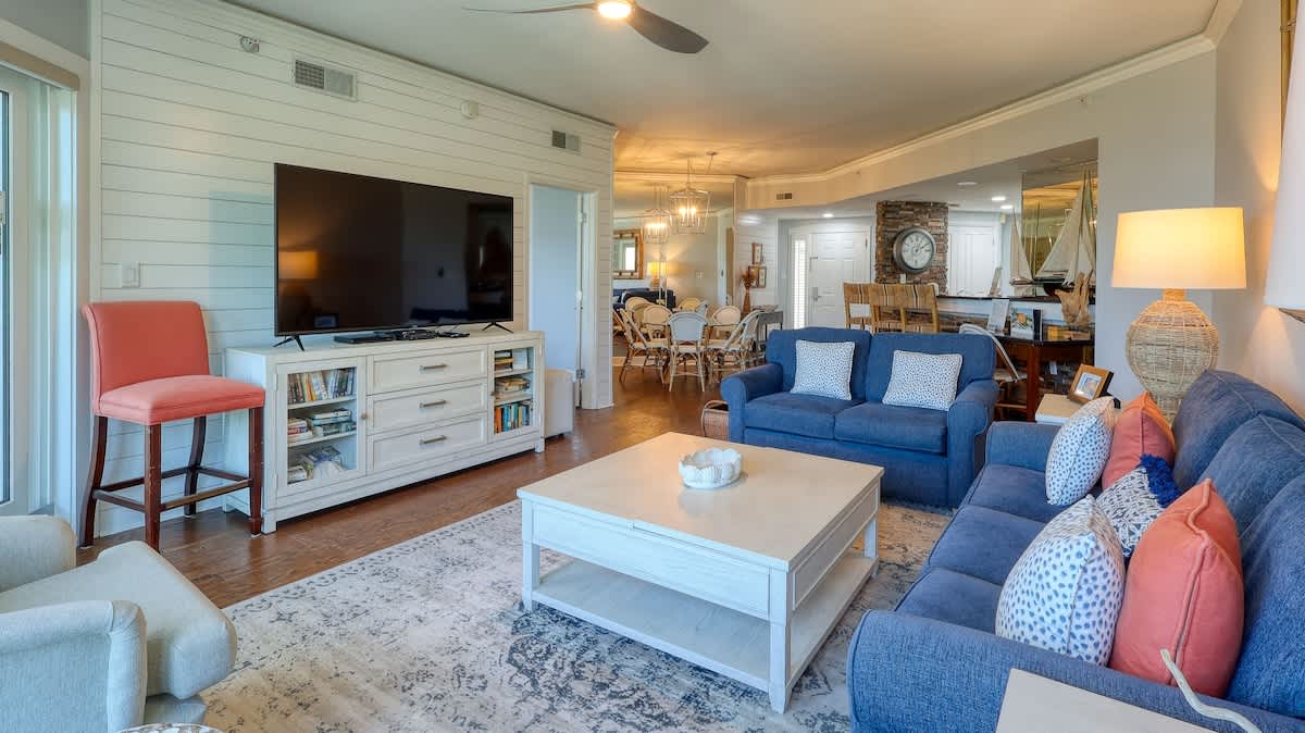 Living Area with Ocean View Balcony