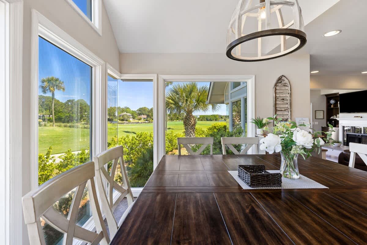 Dining Area with Golf Course Views