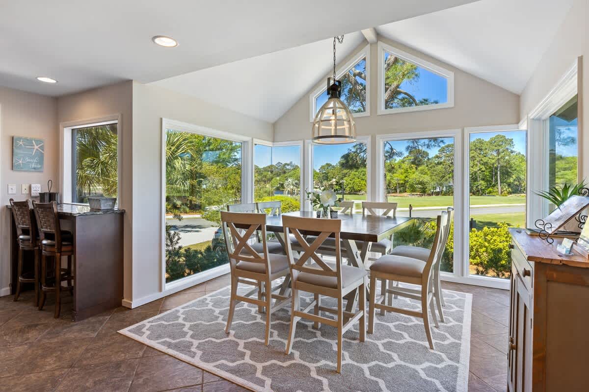 Dining Area with Golf Course Views
