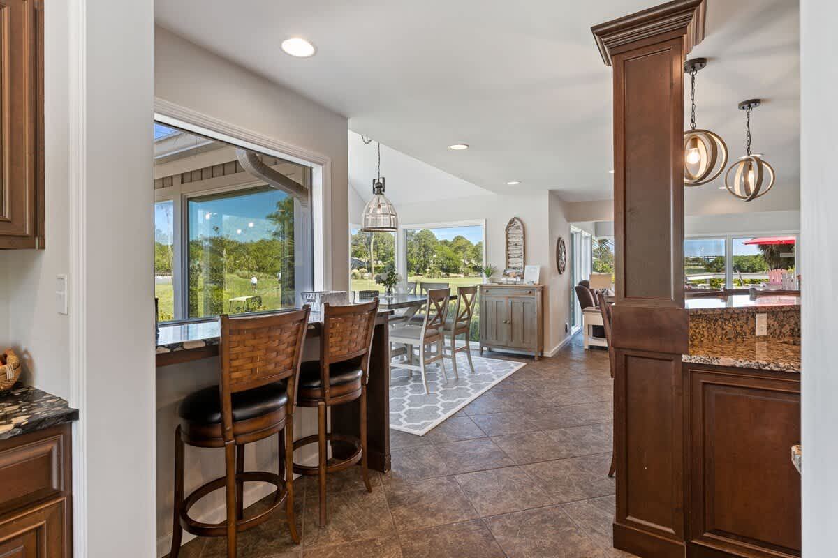 Dining Area with Golf Course Views