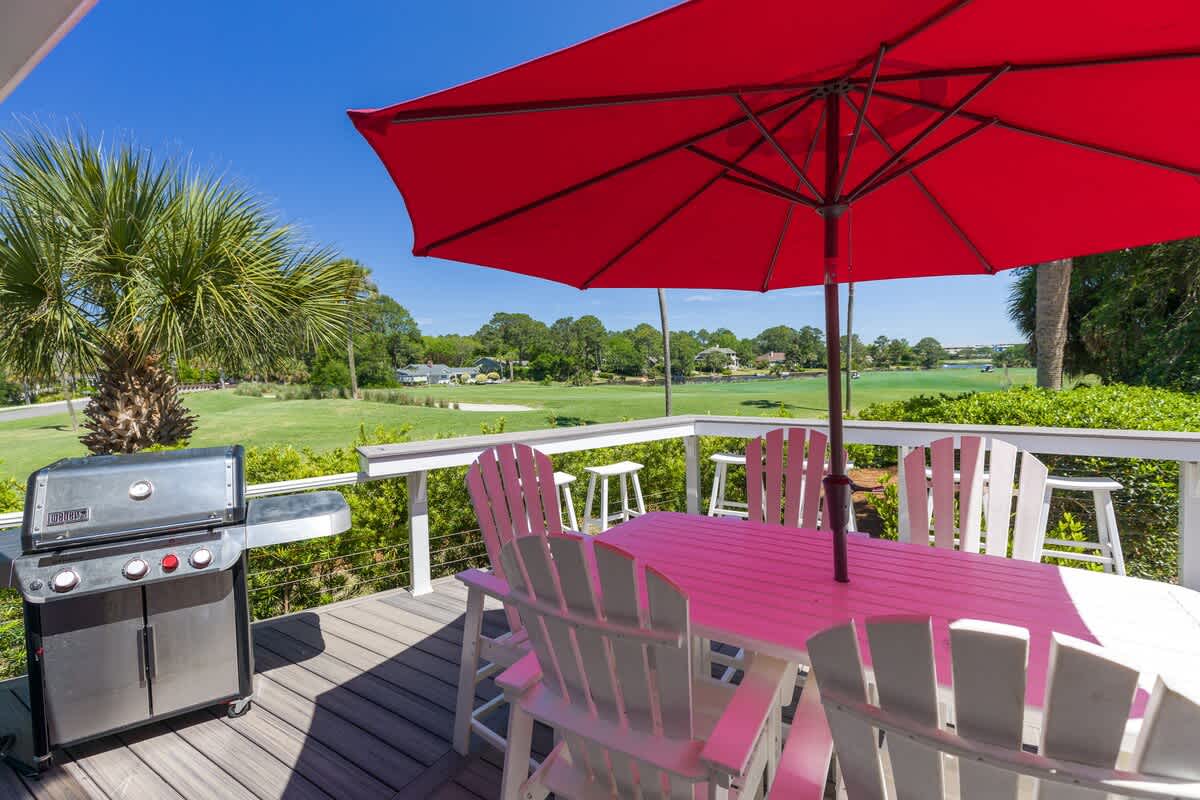 Pool Area and Deck with Hot Tub and Golf Course Views