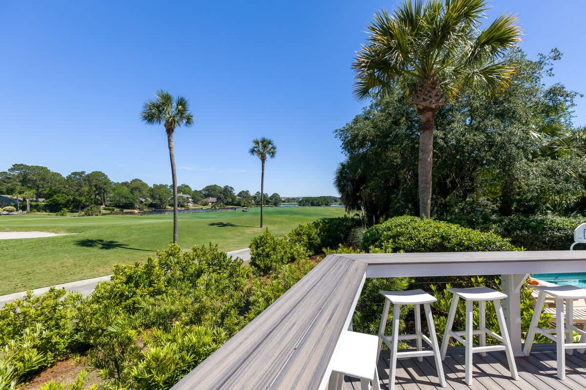 Pool Area and Deck with Hot Tub and Golf Course Views