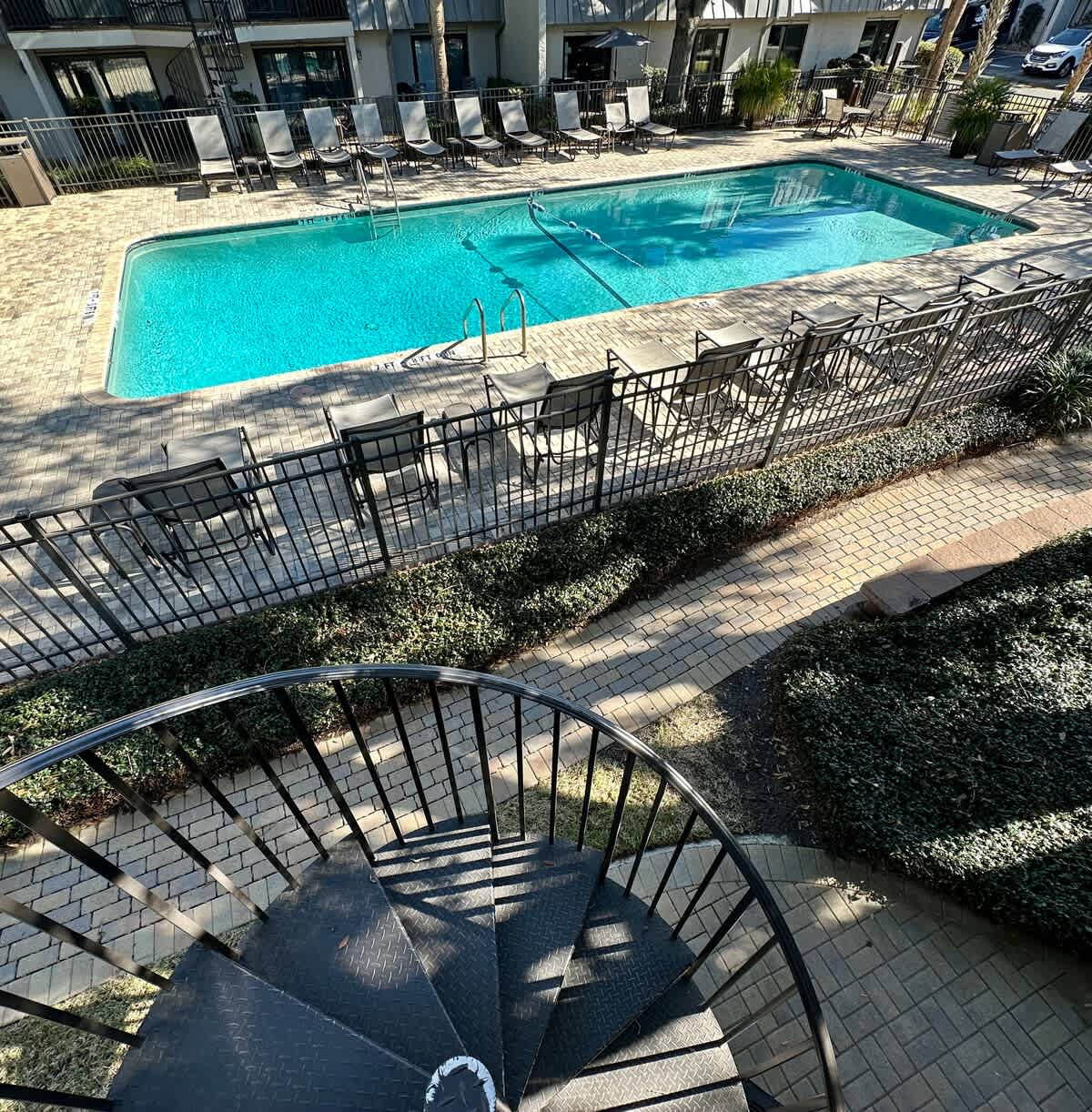 Balcony with Private Grill and Pool Access
