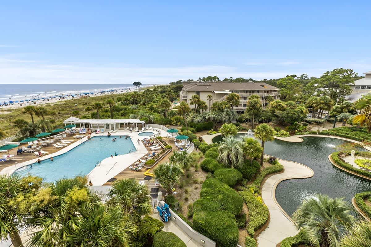 Guest Bedroom View of SeaCrest Grounds